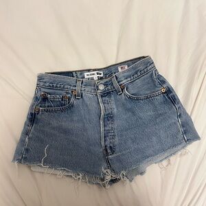 Re/Done Women's Blue Denim Shorts
